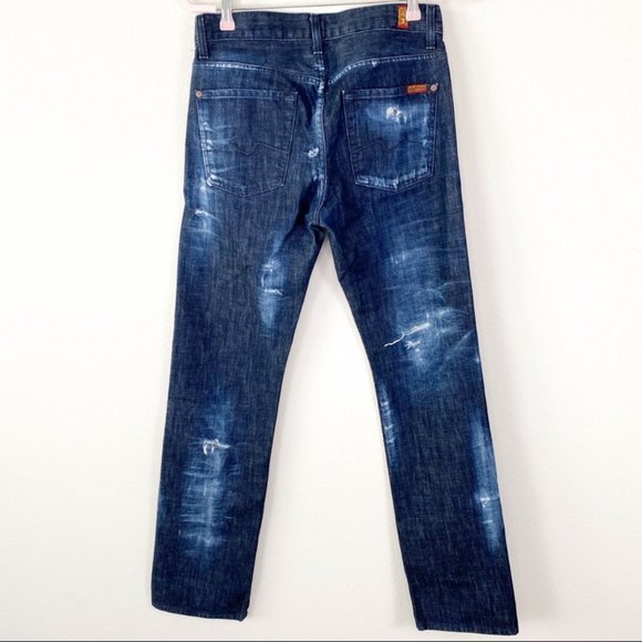 *SOLD* 7 For All Mankind Skinny Distressed Jeans - Picture 2 of 8